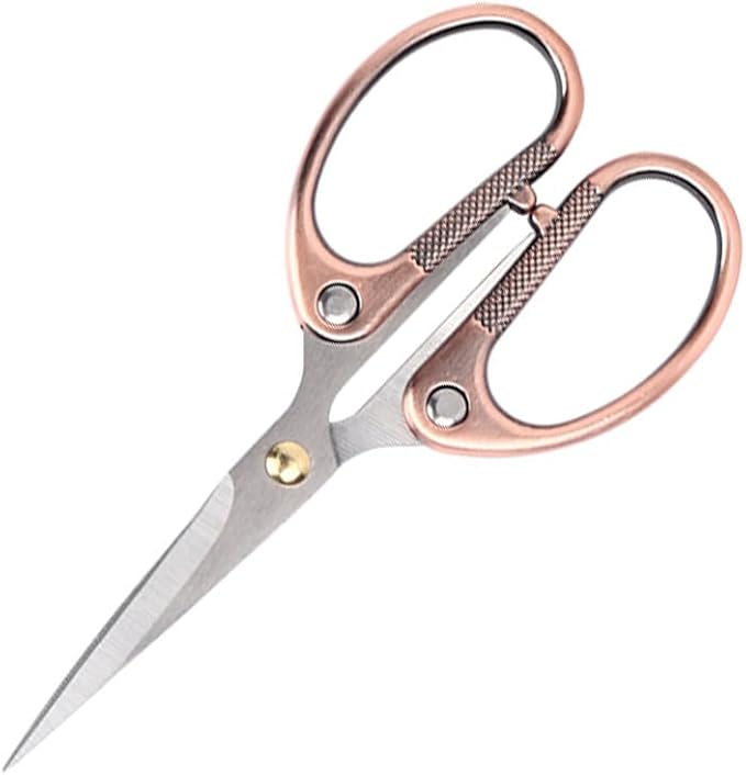 5" All Stainless Steel Office Scissors,Ultra Sharp Blade Shears,Sturdy Sharp Scissor for Office Home School Sewing Fabric Craft Supplies Multipurpose Scissors Bronze