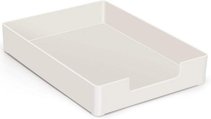 Desk Letter-Size Tray, White Paper Letter Tray, Desk Organizer Holder, A4 Size Plastic Stackable File Document Holder, Paper Holder File Organizer for Office Supplies School Home (White)