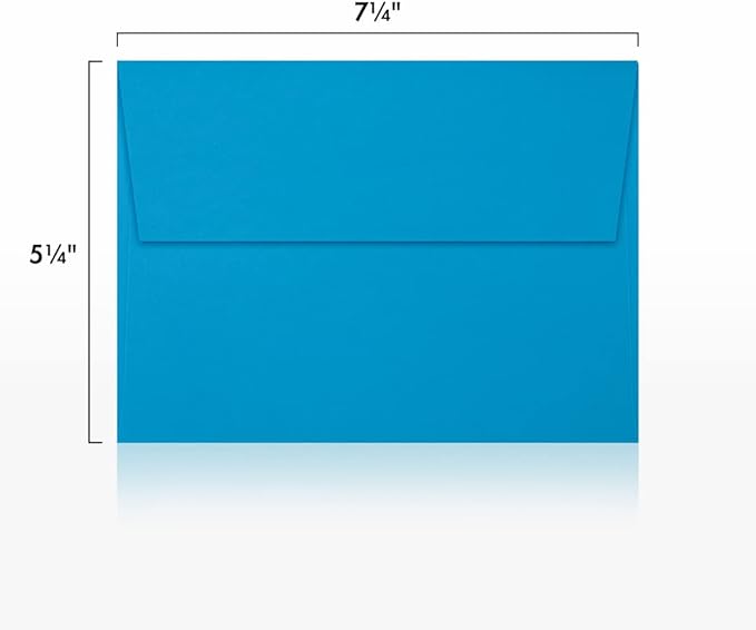LUXPaper A7 Invitation Envelopes | Peel & Press | 5 1/4" x 7 1/4" | Pool Blue | 80lb. Text | 1,000 Qty