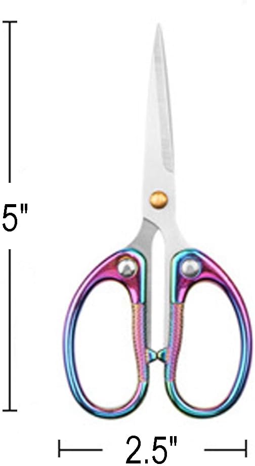 5" Small Sewing Scissors All Purpose Scissors Stainless Steel Tip Shears DIY Tools Office Scissor for Home Office School Sewing Fabric Handcraft Craft Art Work Needlework Daily Use Colorful