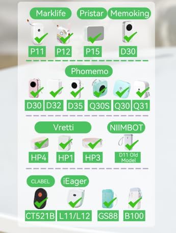 eebbl Label Maker Tape Refill 15mm 0.47 Standard Laminated Thermal Label Tape Replacement 0.59"×1.57"(15×40mm), 1650 Labels/10Rolls/Pack, High Definition Labeling Tape for Home Office School Hotel