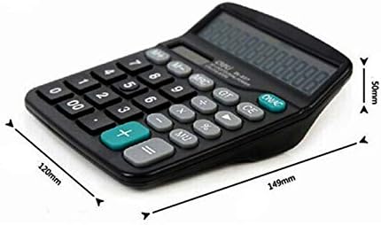 Meichoon Calculator 12 Digit Display Solar Battery Dual Power Financial Dedicated Large Standard Function Desktop Business Calculator Multifunctional Calculating Machine KA08 Black