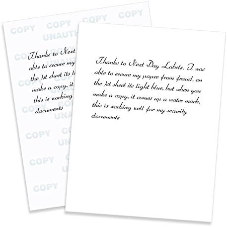 NextDayLabels Blue Security Paper – Multi-Purpose – UNAUTHORIZED COPY – Fraud Prevention – Laser & Inkjet Printer Compatible – 8.5" x 11“ – 24 lb – 100 Sheets