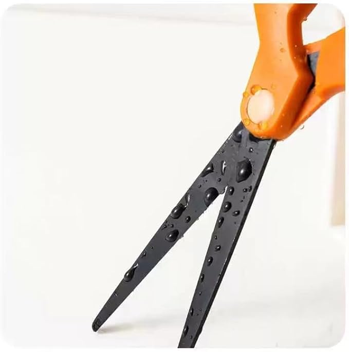 Pastel Non-Stick Scissors - All Purpose Stainless Steel Craft Shears With Soft Grip, Blunt Tip for Fabric, Kids, Office, Home, School - Left & Right Handed (1 Pack, Orange)