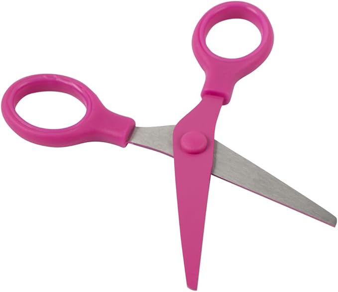 JAM PAPER Multi-Purpose Mini Scissors - 5 Inch - Pink - Soft Grip & Stainless Steel Precision Blades - Sold Individually