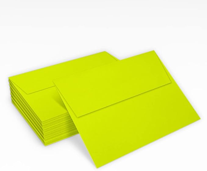 LUXPaper A7 Invitation Envelopes | Peel & Press | 5 1/4" x 7 1/4" | Wasabi Green | 80lb. Text | 50 Qty