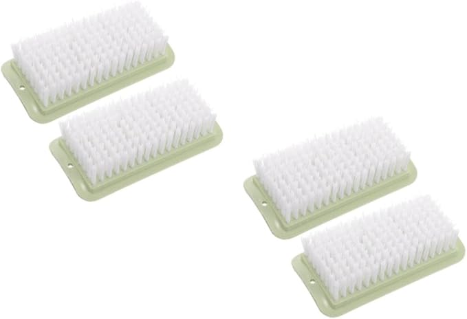 2sets Portable Laundry Scrubbing Brush Light Green for Shoes Clothes and Household Cleaning Durable Convenient Storage with Hanging 2pcs*2