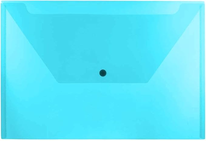 JAM PAPER Plastic Envelopes with Snap Closure - Legal Booklet - 9 3/4 x 14 1/2 - Assorted Colors - 6/Pack