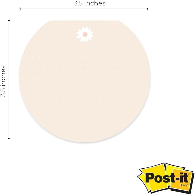 Retro Sticky Note Pad Assortment/Set of 3 Round Flat Top Groovy Note Pads / 3.5" Vintage Sticky Notes / 50 Sheets Per Pad/Made in USA