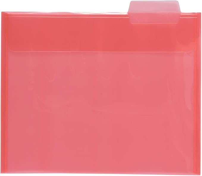 JAM PAPER Plastic File Folders - Letter Size - 9 x 11 1/2 - Assorted Colors - 6/Pack