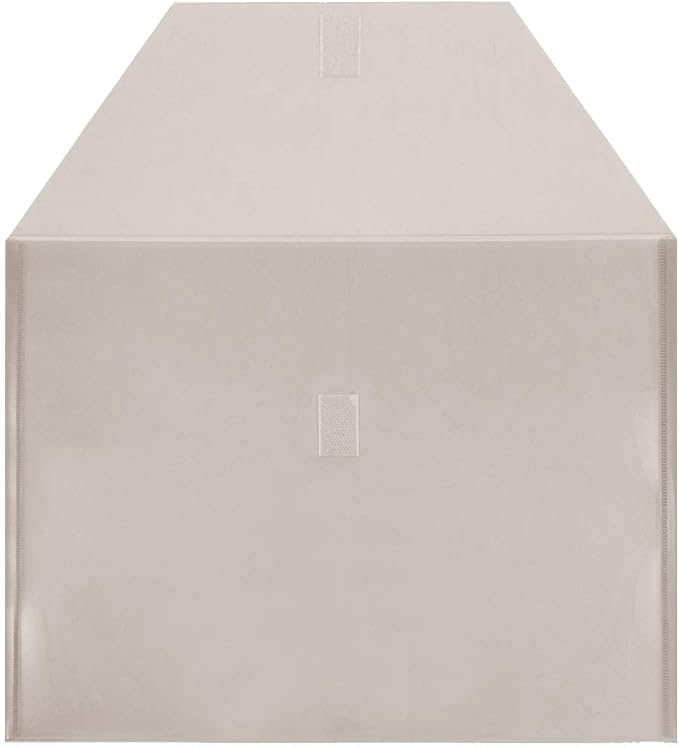 JAM PAPER Plastic Envelopes with Hook & Loop Closure - Letter Booklet - 9 3/4 x 13 - Smoke Gray - 12/Pack