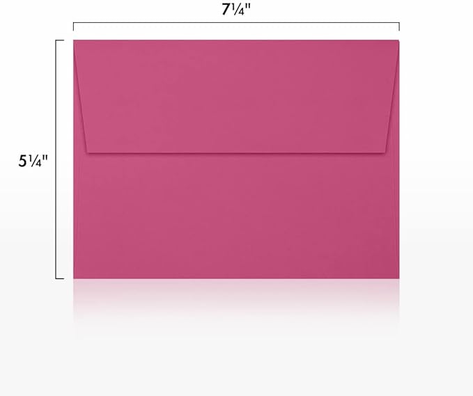 LUXPaper A7 Invitation Envelopes | Peel & Press | 5 1/4" x 7 1/4" | Magenta Pink | 80lb. Text | 500 Qty
