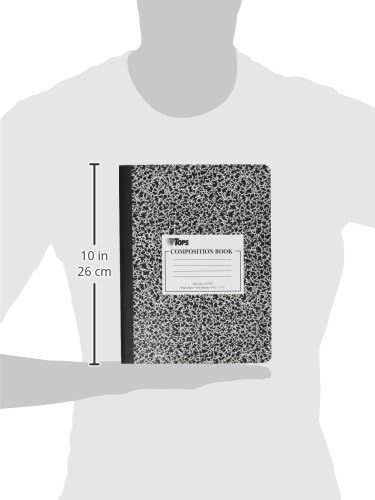 Oxford Composition Notebooks, Wide Ruled Paper, 9-3/4" x 7-1/2", Black Marble Covers, 100 Sheets, 12 per Pack (63795)