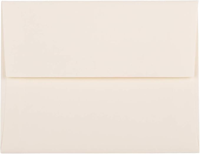 JAM PAPER A2 Strathmore Invitation Envelopes - 4 3/8 x 5 3/4 - Natural White Linen - 50/Pack