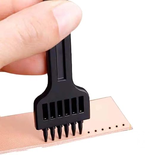 4mm 2/4/6 Claw Tooth Leather Stitching Chisels Round Hole Punching Tool Set for DIY Leather Craft