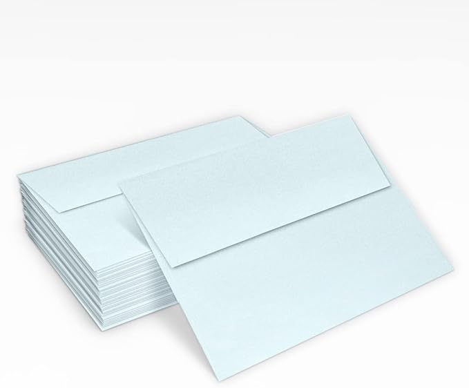 LUXPaper A2 Invitation Envelopes | 4 3/8" x 5 3/4" | Aquamarine Metallic | 80lb. Text | 50 Qty