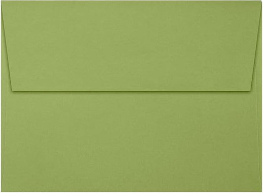 LUXPaper A7 Invitation Envelopes | Peel & Press | 5 1/4" x 7 1/4" | Avocado Green | 70lb. Text | 50 Qty