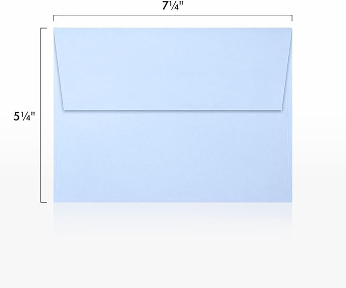 LUXPaper A7 Invitation Envelopes | Peel & Press | 5 1/4" x 7 1/4" | Baby Blue | 80lb. Text | 250 Qty