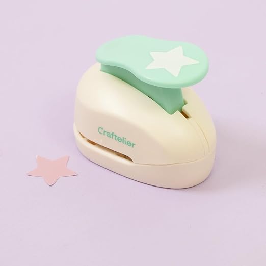 Craftelier - 1 Inch Star Hole Punch with Lever Press – Star Hole Puncher for Paper Crafts | Punch for Scrapbooking, DIY Cards & Journals | Hole Punch Shapes for Paper & Cardstock.