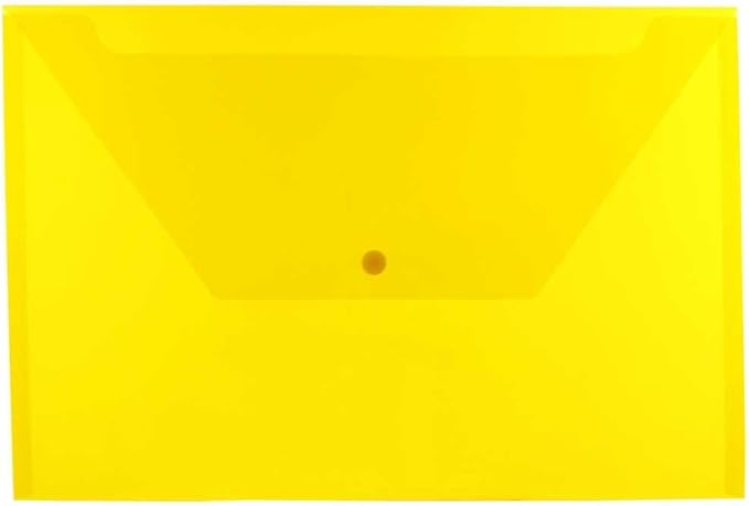 JAM PAPER Plastic Envelopes with Snap Closure - Legal Booklet - 9 3/4 x 14 1/2 - Assorted Colors - 6/Pack