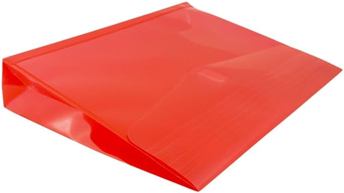 JAM PAPER Plastic Expansion Envelopes with Hook & Loop Closure - Letter Booklet - 9 3/4 x 13 with 2 Inch Expansion - Red - 3/Pack