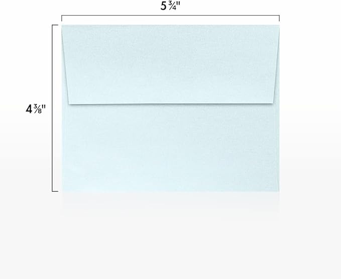 LUXPaper A2 Invitation Envelopes | 4 3/8" x 5 3/4" | Aquamarine Metallic | 80lb. Text | 50 Qty