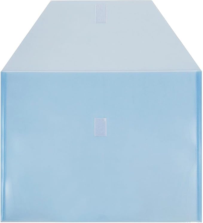 JAM PAPER Plastic Envelopes with Hook & Loop Closure - Letter Booklet - 9 3/4 x 13 - Blue - 3/Pack