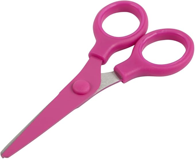JAM PAPER Multi-Purpose Mini Scissors - 5 Inch - Pink - Soft Grip & Stainless Steel Precision Blades - Sold Individually