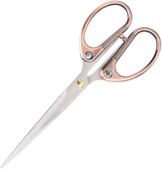 6.3" All Stainless Steel Office Scissors,Ultra Sharp Blade Shears,Sturdy Sharp Scissor for Office Home School Sewing Fabric Craft Supplies Multipurpose Scissors Bronze