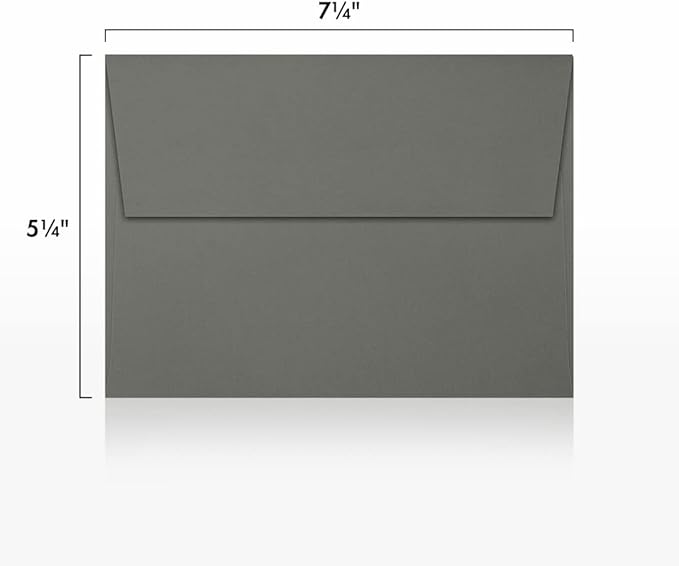LUXPaper A7 Invitation Envelopes | Peel & Press | 5 1/4" x 7 1/4" | Smoke Gray | 80lb. Text | 50 Qty