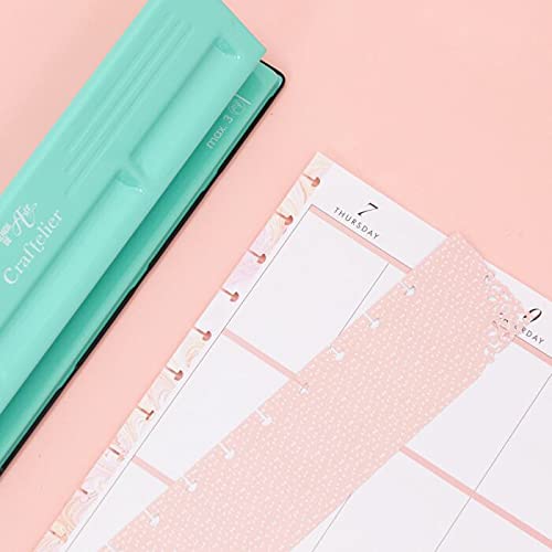 Craftelier - XL Disc Planner Hole Punch | Adjustable Hole Puncher for Discbound Notebooks & Journaling Supplies | Punches up to 3 Sheets of 90 g/m2 | Aprox. Size 12.60" x 3.54" x 1.97"