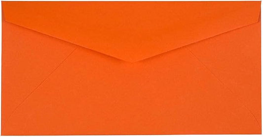 JAM PAPER Monarch Colored Envelopes - 3 7/8 x 7 1/2 - Orange Recycled - 50/Pack