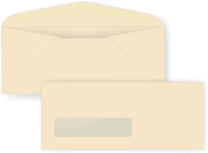 Limited Papers (TM) Regular Mailing And Business Envelopes, Left Hand Window, No. 10 (4.8 x 9.5 Inch), Gummed seal, 24 Pound, Variety of Colors And Quantities. (Ivory, 250)
