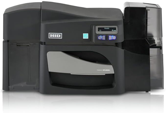 2ID - Fargo DTC4500e Dual Sided Badge Printer | 055100 | Full Bundle with Supplies | Professional Badge Machine for Corporate, Business, Student Badges, and More