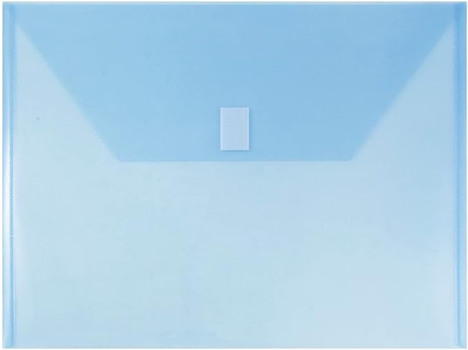 JAM PAPER Plastic Envelopes with Hook & Loop Closure - Letter Booklet - 9 3/4 x 13 - Assorted Colors - 6/Pack
