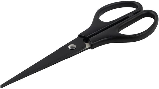 JAM PAPER Arts & Crafts Scissors - 6 3/4 Inch - Black - Ergonomic Handle & Stainless Steel Pointed Tip Blades - Sold Individually