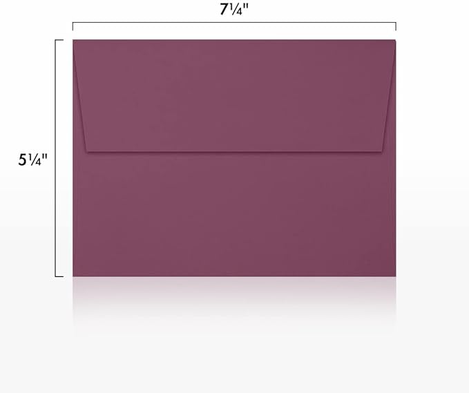 LUXPaper A7 Invitation Envelopes | Peel & Press | 5 1/4" x 7 1/4" | Vintage Plum | 80lb. Text | 1,000 Qty