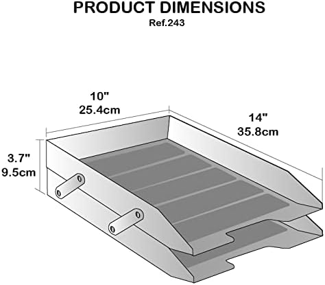 Acrimet Collapsible Articulated Letter Tray 2 Tier Plastic Desktop File Organizer (Clear Blue Color)