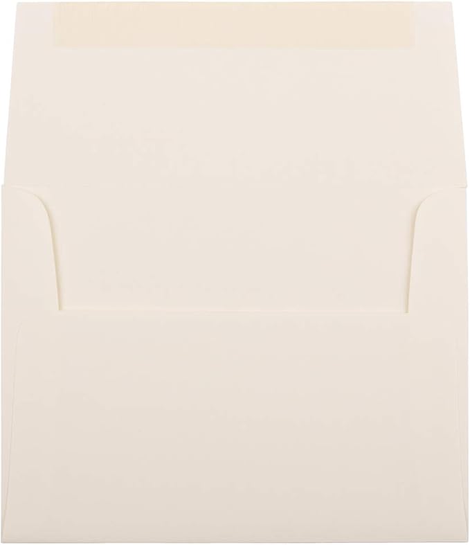 JAM PAPER A2 Strathmore Invitation Envelopes - 4 3/8 x 5 3/4 - Natural White Linen - 50/Pack