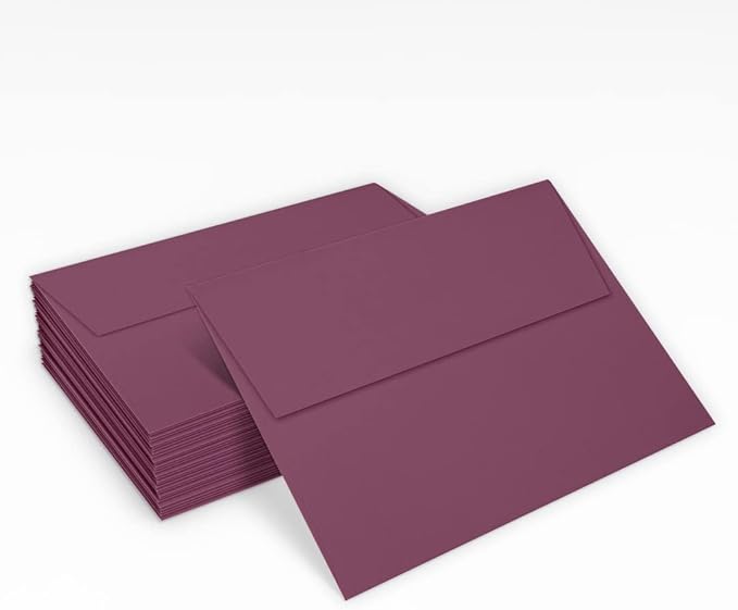 LUXPaper A7 Invitation Envelopes | Peel & Press | 5 1/4" x 7 1/4" | Vintage Plum | 80lb. Text | 1,000 Qty