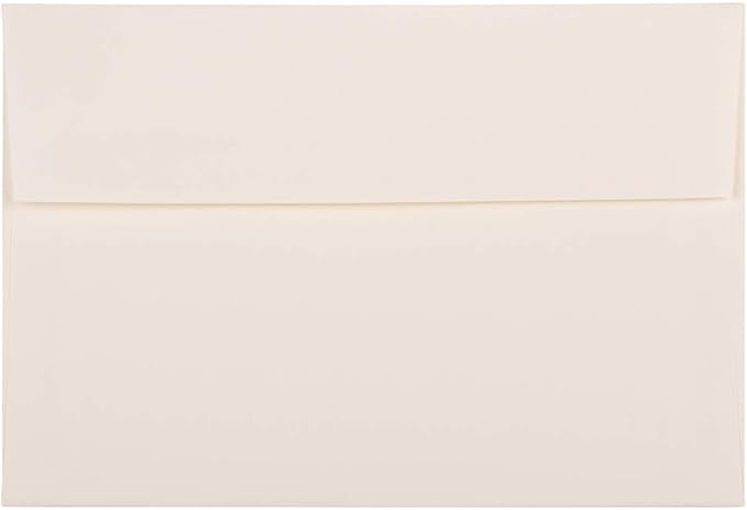 JAM PAPER A8 Strathmore Invitation Envelopes - 5 1/2 x 8 1/8 - Natural White Laid - 50/Pack