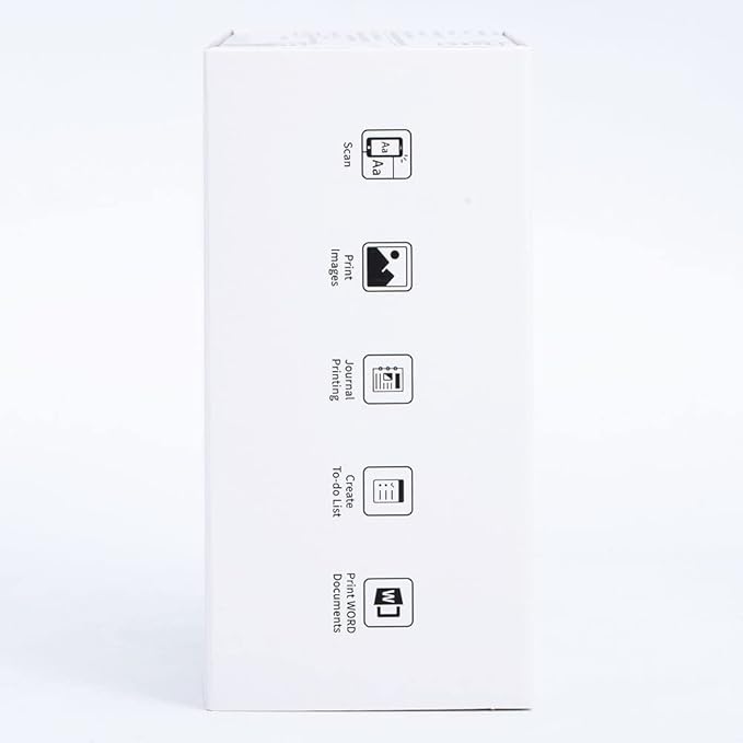 Memoking Mini Portable Printer - T02 Inkless Pocket Thermal Sticker Maker Mini Sticker Printer Mobile Label Maker for Student, Gift, White (Bunny Case Not Included)