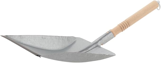 REDECKER Heavy Duty Steel Dust Pan, Zinc-Coated Black, Large Dustpan with Long 17-3/8-Inches Untreated Beechwood Handle, Made in Germany - Heavy Duty Dust Pan
