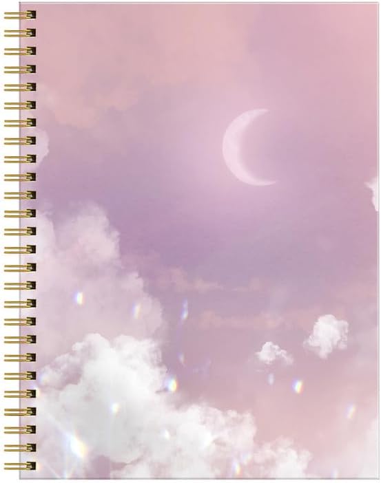 Spiral Journal Notebook for Women,A5 College Ruled Notebooks 6"x 8.4", 120 Pages (60 Sheets) Lined Journal with Premium Thick Paper,Perfect for School Office Home(Watercolor Clouds Sky)