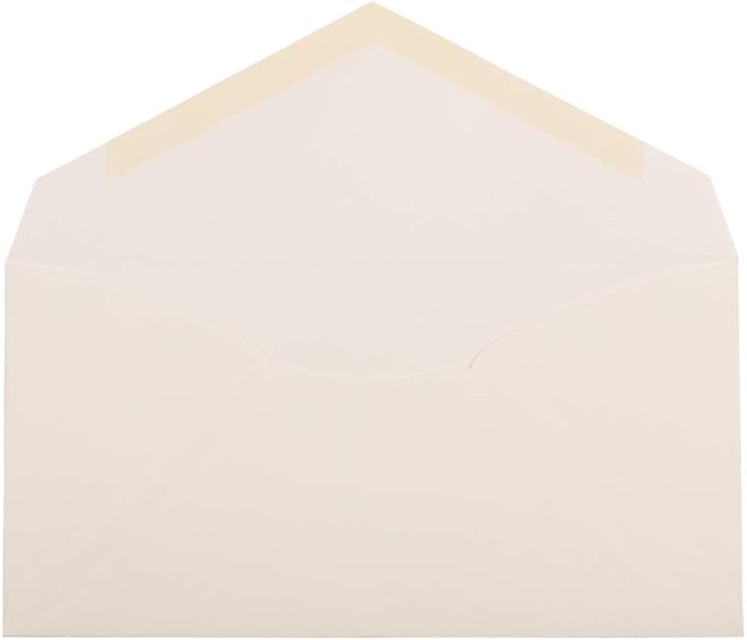 JAM PAPER Monarch Strathmore Invitation Envelopes - 3 7/8 x 7 1/2 - Natural White Wove - 50/Pack