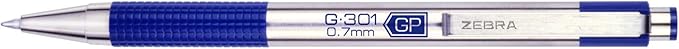 Zebra Pen G-301 Retractable Gel Pen, 0.7mm Medium Point, Stainless Steel Barrel, Ideal for Office Supplies, School Supplies & Teacher Supplies, Black Ink, 4-Pack (41324)