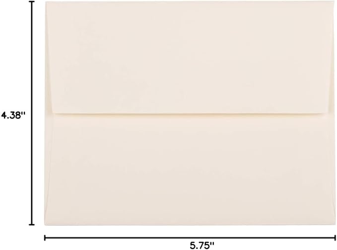 JAM PAPER A2 Strathmore Invitation Envelopes - 4 3/8 x 5 3/4 - Natural White Linen - 50/Pack