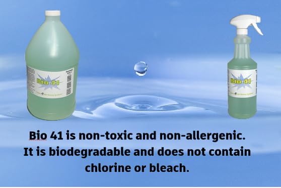 Bio 41 Odor Eliminator, Molecular Technology Since 2005 - Commercial, Industrial, Strong Pet & Urine Odor Remover, Trash Can Deodorizer - 32 Ounce