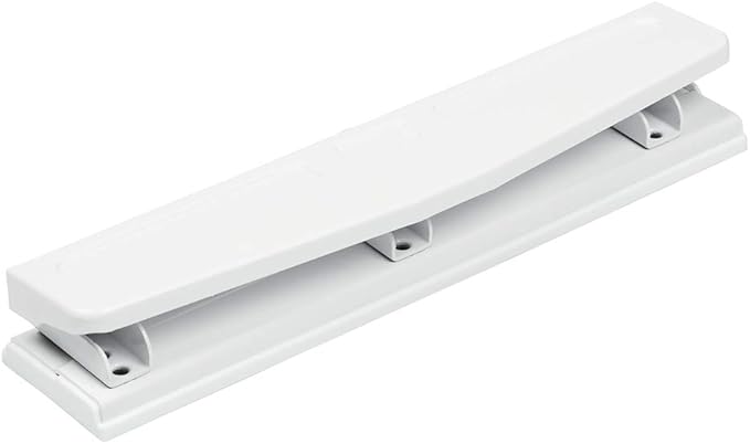 JAM PAPER Metal 3 Hole Punch - White - 10 Sheet Capacity - Hole Puncher Sold Individually