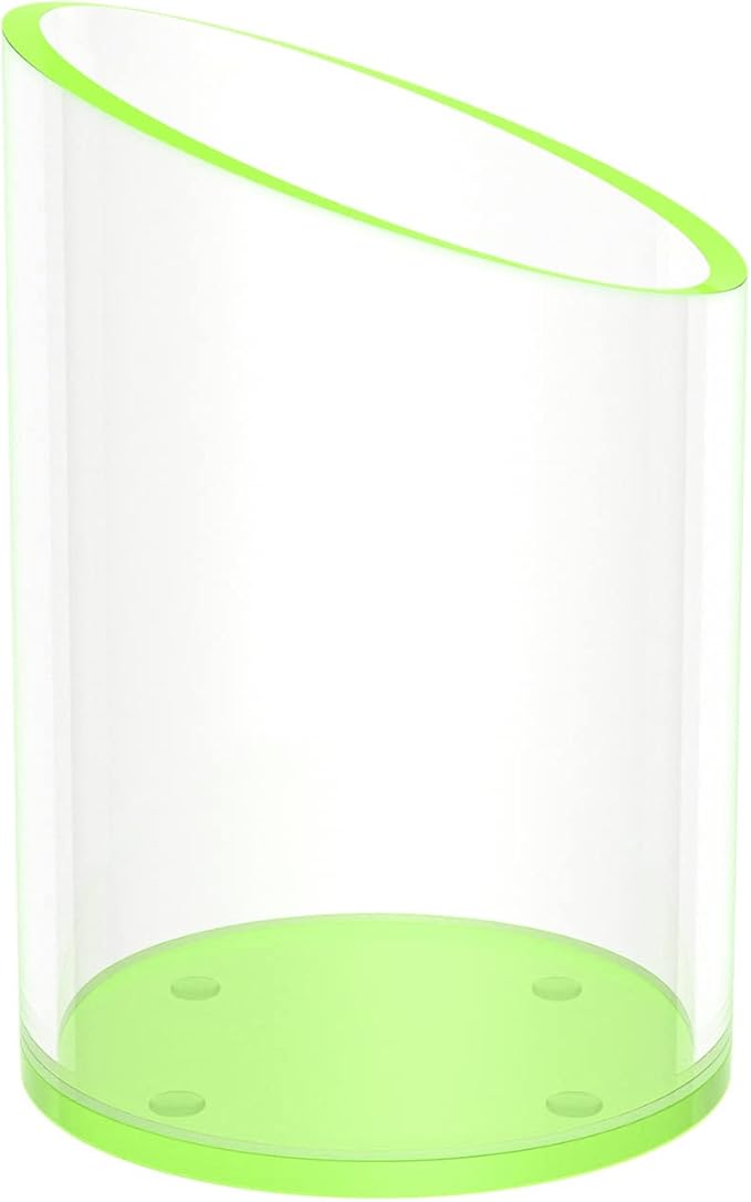 Pen Holder for Desk Organizer, Acrylic Makeup Brush Organizer Sanitizer Holder Pen and Pencil Holder for Office, Home, School, Neon Green